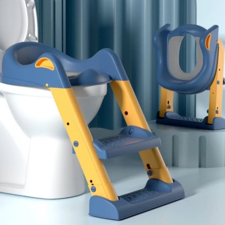 2 in 1 Foldable Potty Training Toilet Seat & Ladder | Soft Cushion & Anti-Slip